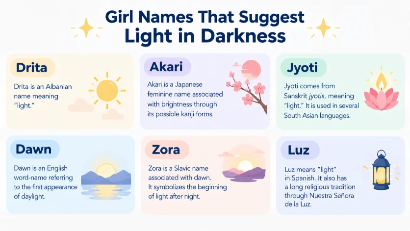 Girl Names That Suggest Light in Darkness