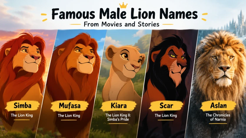 Famous Male Lion Names From Movies and Stories